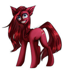 Size: 1035x1161 | Tagged: safe, artist:paintpalet35, character:pinkie pie, species:earth pony, species:pony, corrupted, elements of insanity, female, mare, pinkis cupcake, simple background, solo, transparent background