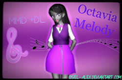 Size: 2592x1689 | Tagged: safe, artist:osiel-alex, character:octavia melody, my little pony:equestria girls, 3d, bow tie, clothing, female, mmd, open mouth, shirt, skirt, solo, vest