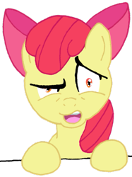 Size: 481x644 | Tagged: safe, artist:sephiroth7734, character:apple bloom, reaction, reaction image, simple background, transparent background