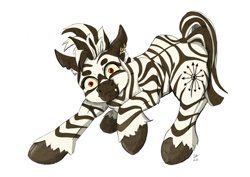 Size: 3508x2480 | Tagged: safe, artist:ardilya, oc, species:zebra, crazy face, digital art, faec, red eyes, simple background, solo, tooth, white background, zebra oc
