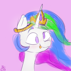 Size: 3000x3000 | Tagged: safe, artist:packy paca, character:princess celestia, species:alicorn, species:pony, blep, derp, derplestia, female, majestic as fuck, sillestia, silly, solo, tongue out