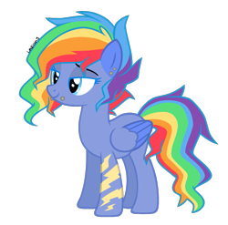 Size: 1401x1386 | Tagged: safe, artist:leaficun3, character:rainbow dash, species:pony, alternate design, female, piercing, simple background, solo, transparent background