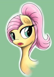 Size: 2174x3075 | Tagged: safe, artist:itchystomach, character:fluttershy, species:pegasus, species:pony, bust, digital art, open mouth, outline, portrait