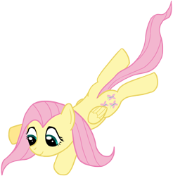 Size: 2280x2320 | Tagged: safe, artist:transparentpony, character:fluttershy, species:pegasus, species:pony, female, glomp, mare, simple background, smiling, solo, transparent background