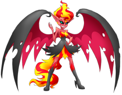 Size: 5000x3888 | Tagged: safe, artist:sweettots, character:sunset satan, character:sunset shimmer, g4, my little pony:equestria girls, absurd resolution, alternate design, demon, female, sharp teeth, simple background, solo, sunset satan, teeth, transparent background, wings