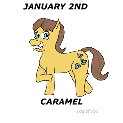 Size: 1000x1000 | Tagged: safe, artist:eunos, character:caramel, species:earth pony, species:pony, g4, digital art, grin, male, nervous, nervous grin, simple background, smiling, solo, transparent background