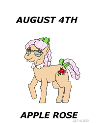 Size: 1000x1200 | Tagged: safe, artist:eunos, character:apple rose, g4, bow, digital art, female, glasses, hair bow, simple background, solo, tail bow, transparent background