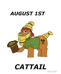 Size: 1000x1200 | Tagged: safe, artist:eunos, character:cattail, episode:a health of information, g4, my little pony: friendship is magic, cattails, clothing, digital art, hat, male, simple background, solo, transparent background