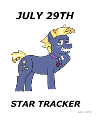 Size: 1000x1200 | Tagged: safe, artist:eunos, character:star tracker, species:earth pony, species:pony, episode:once upon a zeppelin, g4, my little pony: friendship is magic, digital art, freckles, grin, jewelry, male, necklace, nervous, nervous grin, simple background, smiling, solo, transparent background
