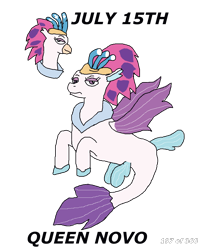 Size: 1000x1200 | Tagged: safe, artist:eunos, character:queen novo, species:hippogriff, species:seapony (g4), g4, my little pony: the movie (2017), digital art, female, simple background, solo, transparent background