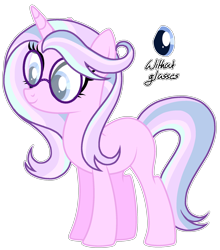 Size: 1932x2193 | Tagged: safe, artist:twinklecometyt, oc, parent:diamond tiara, parent:starlight glimmer, species:pony, species:unicorn, g4, glasses, magical lesbian spawn, offspring, parents:tiaraglimmer, simple background, solo, transparent background