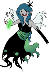 Size: 1563x2272 | Tagged: safe, artist:dragon-flash, character:queen chrysalis, species:human, g4, adventure time, fangs, female, humanized, simple background, solo, style emulation, transparent background, wings