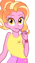 Size: 1080x1920 | Tagged: safe, artist:sallyso, character:luster dawn, species:eqg human, g4, my little pony:equestria girls, alternate hairstyle, bracelet, clothing, equestria girls-ified, female, jewelry, simple background, skirt, solo, tank top, white background