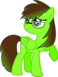 Size: 409x542 | Tagged: safe, artist:bronyxceed, oc, oc only, oc:cloud, species:pegasus, species:pony, g4, glasses, pegasus oc, simple background, solo, transparent background, wings