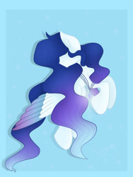 Size: 768x1024 | Tagged: safe, artist:saladstarry, oc, oc only, species:pegasus, species:pony, g4, bust, hair over eyes, jewelry, necklace, pegasus oc, solo, two toned wings, wings
