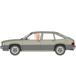 Size: 768x768 | Tagged: safe, artist:thatradhedgehog, character:sunset shimmer, g4, my little pony:equestria girls, car, chevrolet, chevrolet citation, driving, female, png, simple background, solo, transparent background