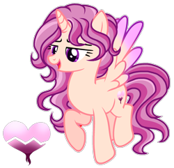 Size: 1766x1699 | Tagged: artist needed, safe, artist:twinklecometyt, base used, oc, oc only, parent:princess cadance, parent:saffron masala, species:alicorn, species:pony, g4, colored wings, colored wingtips, female, magical lesbian spawn, mare, offspring, parents:saffrondance, simple background, smiling, solo, transparent background