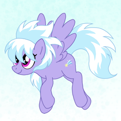 Size: 600x600 | Tagged: safe, artist:manulis, character:cloudchaser, species:pegasus, species:pony, g4, female, flying, gradient background, mare, solo, spread wings, wings