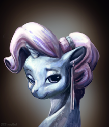 Size: 606x708 | Tagged: safe, artist:trunchbull, character:rarity, species:crystal pony, species:pony, species:unicorn, bust, crystallized, female, mare, portrait, solo