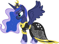 Size: 5000x3745 | Tagged: safe, artist:sidorovich, character:princess luna, species:alicorn, species:pony, episode:magical mystery cure, g4, my little pony: friendship is magic, clothing, coronation dress, dress, female, mare, recolor, simple background, solo, transparent background, vector