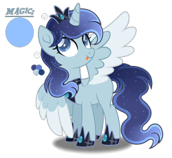 Size: 2832x2608 | Tagged: safe, artist:lazuli, artist:purplepotato04, oc, parent:derpy hooves, parent:princess luna, parents:lunaderp, species:alicorn, species:pony, g4, crown, female, jewelry, magical lesbian spawn, mare, offspring, regalia, solo, tongue out, two toned wings, wings