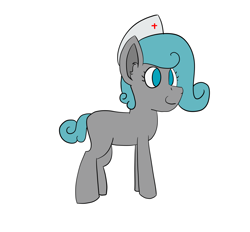 Size: 1380x1280 | Tagged: safe, artist:derpy_the_duck, oc, oc:maria, species:earth pony, species:pony, g4, clothing, hat, nurse hat, simple background, solo
