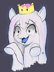 Size: 693x924 | Tagged: safe, artist:nullpotower, species:pony, g4, booette, fangs, ghost, ghost pony, ponified, solo, super crown
