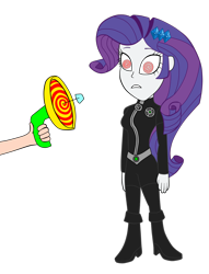 Size: 1462x1914 | Tagged: safe, artist:jerrydestrtoyer, character:rarity, species:eqg human, g4, my little pony:equestria girls, beautiful gorgeous, black sclera, clothing, female, hypno beam, jimmy neurtron boy genius, jimmy neutron, mind control, offscreen character, simple background, swirly eyes, transparent background