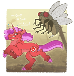 Size: 1253x1284 | Tagged: safe, artist:snootsnooter, oc, oc only, oc:ali cure, species:pony, species:unicorn, fallout equestria, g4, bloatfly, female, mare