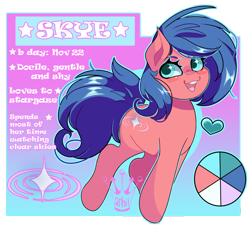 Size: 1280x1162 | Tagged: safe, artist:sugaryrainbow, oc, oc:skye, species:earth pony, species:pony, g4, female, mare, reference sheet, solo