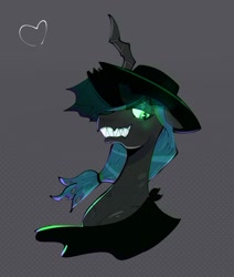 Size: 1072x1262 | Tagged: safe, artist:another_pony, character:queen chrysalis, species:changeling, species:pony, g4, bust, female, grin, mare, smiling, solo, western