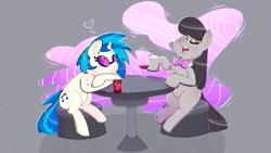 Size: 1920x1080 | Tagged: safe, artist:another_pony, character:dj pon-3, character:octavia melody, character:vinyl scratch, species:earth pony, species:pony, species:unicorn, g4, alcohol, duo, female, mare, soda, wine