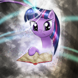 Size: 4961x4961 | Tagged: safe, artist:vunlinur, character:twilight sparkle, species:pony, species:unicorn, g4, book, female, glowing horn, horn, reading, solo