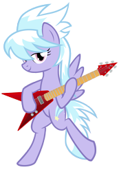 Size: 4980x7180 | Tagged: safe, artist:vunlinur, character:cloudchaser, species:pegasus, species:pony, g4, bipedal, female, guitar, musical instrument, simple background, solo, transparent background, vector