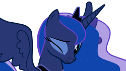 Size: 6400x3600 | Tagged: safe, artist:vunlinur, character:princess luna, species:alicorn, species:pony, g4, female, mare, reaction image, simple background, solo, spread wings, three quarter view, transparent background, vector, wings, wink, winking at you