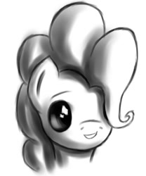 Size: 849x1021 | Tagged: safe, artist:icefairy64, character:pinkie pie, female, grayscale, monochrome, portrait, solo