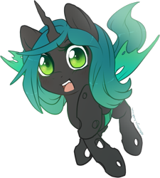 Size: 619x688 | Tagged: safe, artist:vella, character:queen chrysalis, species:changeling, nymph