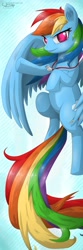 Size: 2362x7087 | Tagged: safe, artist:unnop64, character:rainbow dash, female, flying, frown, glare, looking at you, solo, spread wings, whistle, wings
