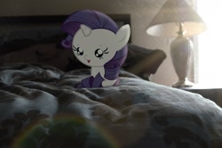 Size: 2464x1632 | Tagged: safe, artist:oppositebros, character:rarity, species:pony, baby, baby pony, foal, irl, lamp, photo, ponies in real life