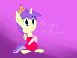 Size: 2000x1500 | Tagged: safe, artist:emmymew13, character:alula, character:pluto, character:princess erroria, species:alicorn, clothing, crown, dress, female, filly, pluto, solo