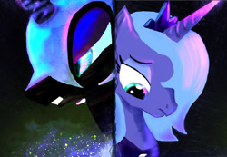 Size: 1074x744 | Tagged: safe, artist:atomicwarpin, character:nightmare moon, character:princess luna, duality