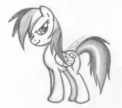 Size: 2550x2250 | Tagged: safe, artist:bronyfang, character:rainbow dash, sketch, traditional art