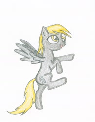 Size: 1334x1713 | Tagged: safe, artist:tyrellus, character:derpy hooves, species:pegasus, species:pony, colored pencil drawing, female, mare, solo, traditional art