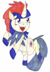 Size: 542x782 | Tagged: safe, artist:gojira007, character:twilight sparkle, crossover, fusion, keldeo, pokémon, ponified, traditional art