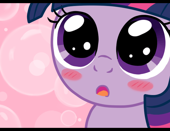 Size: 597x459 | Tagged: safe, artist:mangaka-girl, edit, character:twilight sparkle, :o, adorkable, animated, barely animated, blush sticker, blushing, cute, dilated pupils, dork, eye shimmer, eyes on the prize, female, filly, looking up, twiabetes, weapons-grade cute