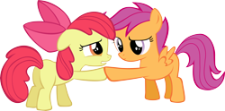 Size: 6650x3301 | Tagged: safe, artist:pangbot, character:apple bloom, character:scootaloo, simple background, transparent background, vector