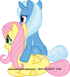 Size: 800x887 | Tagged: safe, artist:randomlywhimsical, character:fluttershy, character:trixie, ship:trixieshy, crying, female, lesbian, sad, shipping