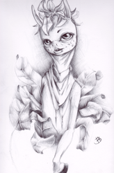 Size: 838x1280 | Tagged: safe, artist:thoughtfulmonster, oc, oc only, portrait, sketch, solo, traditional art