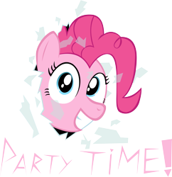 Size: 4049x4188 | Tagged: safe, artist:grinning-alex, character:pinkie pie, absurd resolution, female, fourth wall, fourth wall destruction, grin, happy, party, party time, solo
