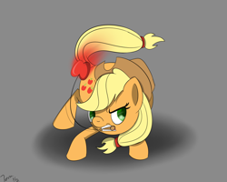 Size: 1250x1000 | Tagged: safe, artist:terra-aquis, character:applejack, apple, female, food, mouth hold, solo